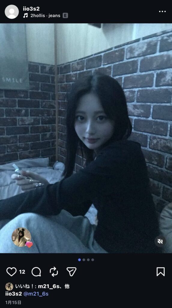 百瀬夢奏の喫煙と思われる画像